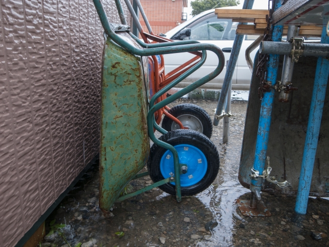 雨の日の外構工事